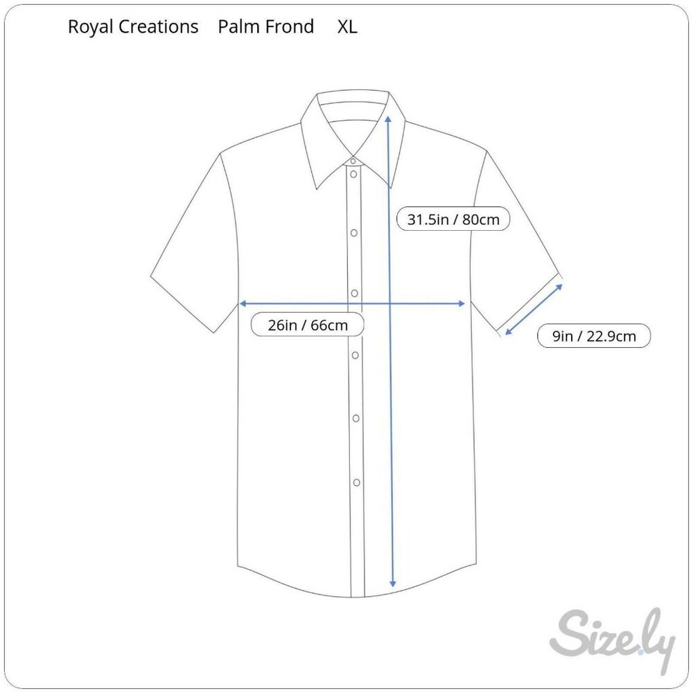 Royal Creations Hawaiian Blue & Green Floral Button-Up Short Sleeve Shirt XL - Picture 7 of 7